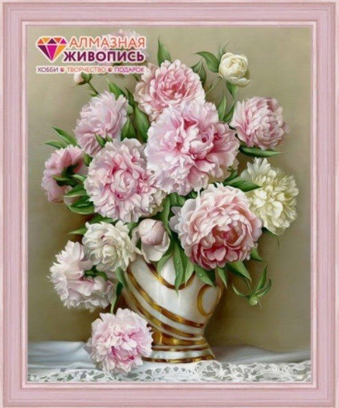 Diamond painting Beautiful Peonies AZ - 1505 Size: 40х50 - Hobby.lt 🇬🇧