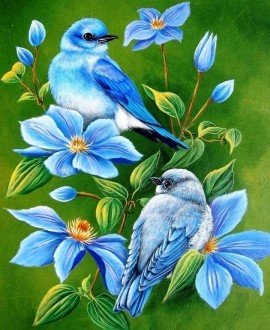 Diamond painting Birds on the Branch AZ - 1102 Size: 40х50 - Hobby.lt 🇬🇧