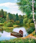 Diamond painting Boat near the Coast AZ - 1244 Size: 55x40 - Hobby.lt 🇬🇧