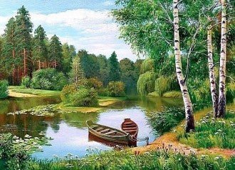 Diamond painting Boat near the Coast AZ - 1244 Size: 55x40 - Hobby.lt 🇬🇧