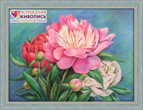 Diamond painting Bouquet of Peonies AZ - 1313 Size: 40*30 - Hobby.lt 🇬🇧