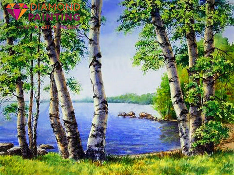 Diamond painting Branches near the Lake AZ - 1340 Size: 40х30 - Hobby.lt 🇬🇧