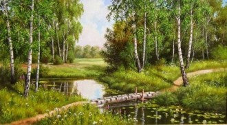 Diamond painting Bridge in the Forest AZ-1238 Size: 60х33