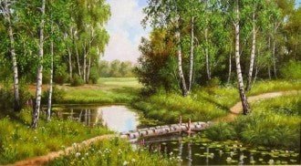 Diamond painting Bridge in the Forest AZ - 1238 Size: 60х33 - Hobby.lt 🇬🇧