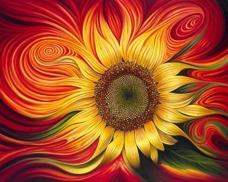 Diamond painting Burning Sunflower AZ-1211 Size: 50х40