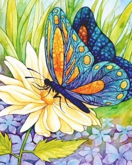 Diamond painting Butterfly on the Flower AZ-1129 Size: 30х38