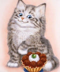 Diamond painting Cat and Cupcake AZ - 1190 Size: 25х35 - Hobby.lt 🇬🇧