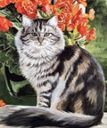 Diamond painting Cat in the Garden AZ - 1101 Size: 40х53 - Hobby.lt 🇬🇧