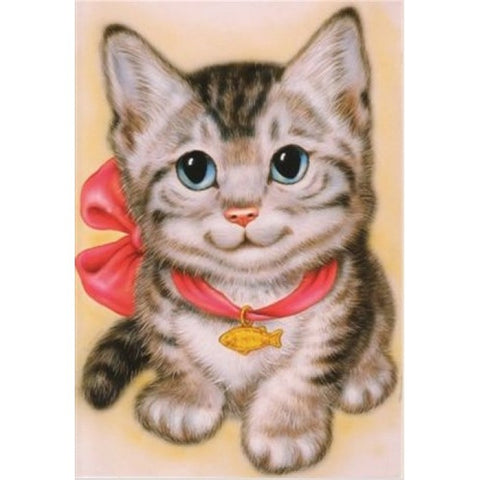 Diamond painting Cat with Ribbon AZ-1193 Size: 25х35