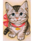 Diamond painting Cat with Ribbon AZ - 1193 Size: 25х35 - Hobby.lt 🇬🇧