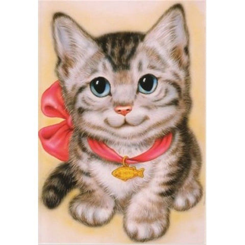 Diamond painting Cat with Ribbon AZ - 1193 Size: 25х35 - Hobby.lt 🇬🇧