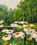 Diamond painting Chamomilies near the Lake AZ - 1239 Size: 40x50 - Hobby.lt 🇬🇧