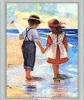 Diamond painting Children near the Sea AZ - 1300 Size: 30х40 - Hobby.lt 🇬🇧