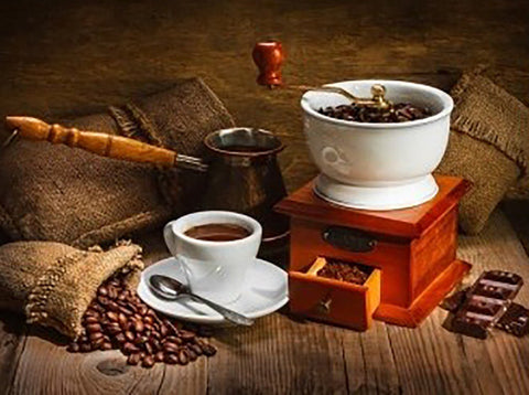 Diamond painting Coffee Still Life AZ - 1173 Size: 60х45 - Hobby.lt 🇬🇧