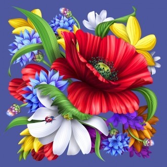 Diamond painting Colourful Bouquet AZ-1126 Size: 40х40