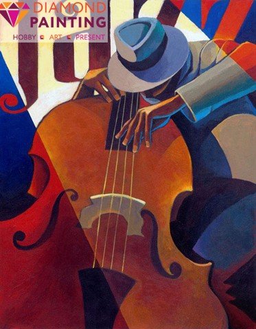 Diamond painting Contrabassist AZ - 1179 Size: 40х50 - Hobby.lt 🇬🇧