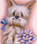 Diamond painting Dog with Flowers AZ - 1189 Size: 25х35 - Hobby.lt 🇬🇧