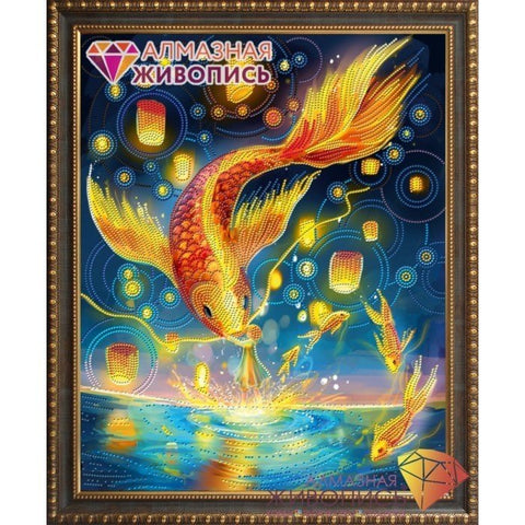 Diamond painting Fire Carp AZ - 3026 Size: 40х50 - Hobby.lt 🇬🇧