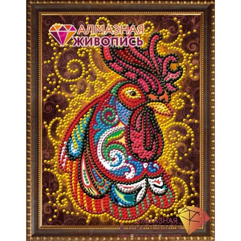 Diamond painting Fire Rooster AZ - 3017 Size: 15х20 - Hobby.lt 🇬🇧