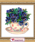 Diamond painting Flowers in the Cup AZ - 1440 Size: 25х25 - Hobby.lt 🇬🇧
