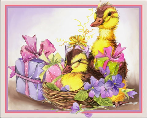 Diamond painting Fluffy Ducks AZ-1474 Size: 24х30