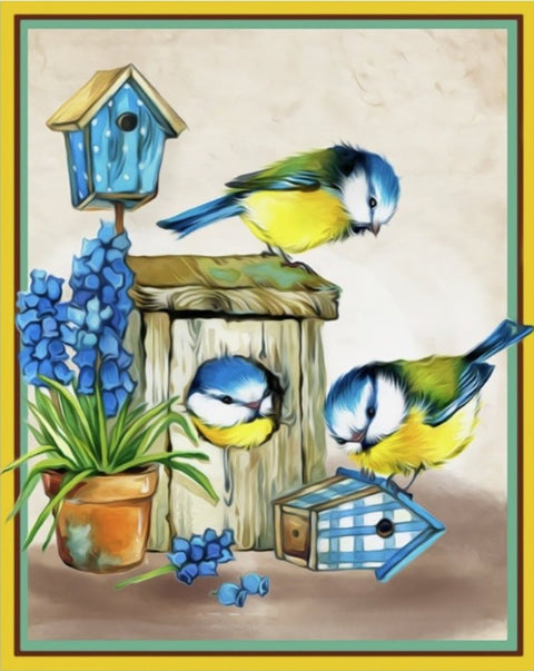 Diamond painting Friendly Birds AZ - 1475 Size: 24х30 - Hobby.lt 🇬🇧
