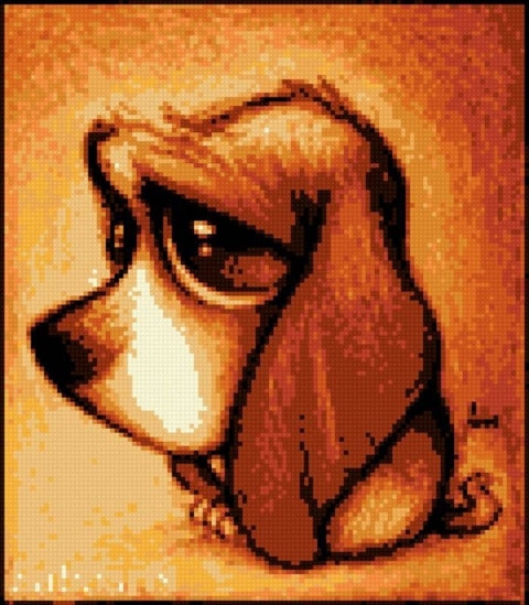 Diamond painting Frowning Dog AZ-357 Size: 25x30