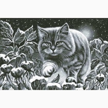 Diamond painting Grey Cat AZ - 1415 Size: 40х30 - Hobby.lt 🇬🇧