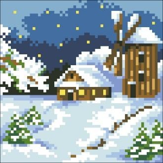 Diamond painting House in the Snow AZ-408 Size: 15х15