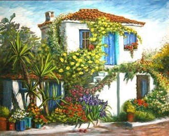 Diamond painting House in the South AZ - 1223 Size: 50х40 - Hobby.lt 🇬🇧