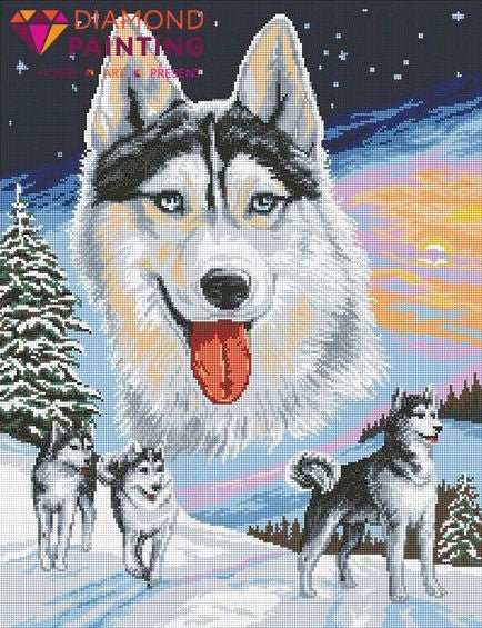 Diamond painting Husky AZ - 1226 Size: 40х52 - Hobby.lt 🇬🇧