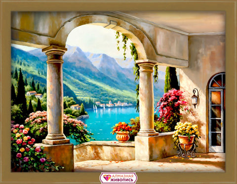 Diamond painting Italian Terrace AZ - 1337 Size: 40*30 - Hobby.lt 🇬🇧