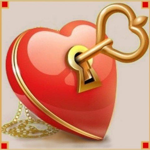 Diamond painting Key to the heart AZ - 1294 Size: 20х20 - Hobby.lt 🇬🇧