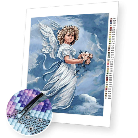 Diamond painting kit Angel with Flowers WD167 - Hobby.lt 🇬🇧