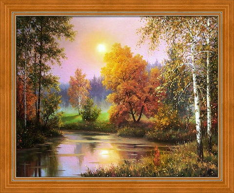 Diamond Painting Kit Autumn Twilight AZ - 1687 50x40cm - Hobby.lt 🇬🇧