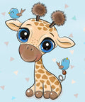 Diamond painting kit Baby Giraffe 20*20 cm WD2528 - Hobby.lt 🇬🇧