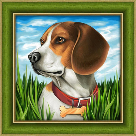 Diamond Painting Kit Beagle AZ - 1608 25_25cm - Hobby.lt 🇬🇧