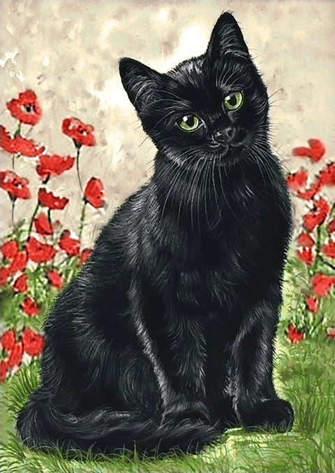 Diamond painting kit Black Kitty WD208 - Hobby.lt 🇬🇧