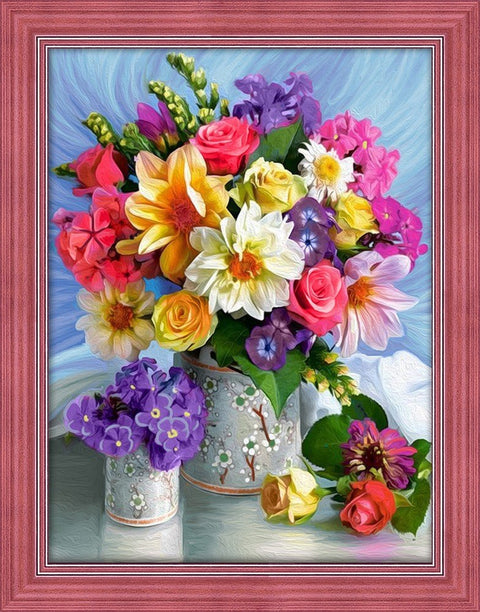 Diamond Painting Kit Bright Flowers AZ - 1623 40_30cm - Hobby.lt 🇬🇧