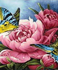 Diamond painting kit Butterflies and Peonies WD2493 - Hobby.lt 🇬🇧