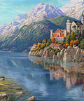 Diamond painting kit Castle in the Mountains WD2461 - Hobby.lt 🇬🇧