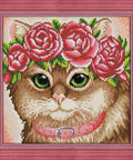 Diamond Painting Kit Cat in a Flower Crown AZ - 1659 30x30cm - Hobby.lt 🇬🇧
