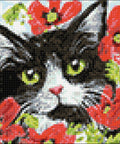 Diamond painting kit Cat in Flowers WD292 - Hobby.lt 🇬🇧