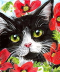 Diamond painting kit Cat in Flowers WD292 - Hobby.lt 🇬🇧