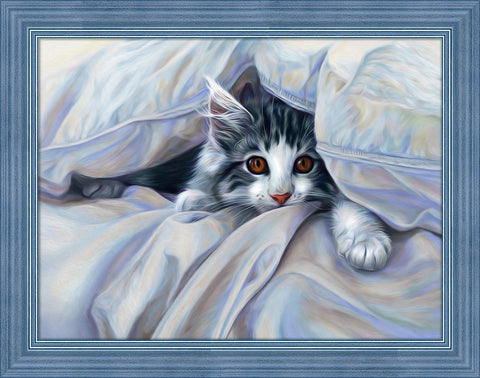 Diamond Painting Kit Cat Under the Blanket AZ-1680 40x30cm