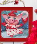 Diamond Painting Kit Cheerful Piggy AZ - 1674 15x15cm - Hobby.lt 🇬🇧