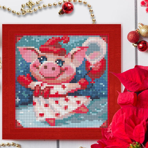 Diamond Painting Kit Cheerful Piggy AZ - 1674 15x15cm - Hobby.lt 🇬🇧