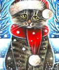 Diamond painting kit Christmas Cat WD2436 - Hobby.lt 🇬🇧