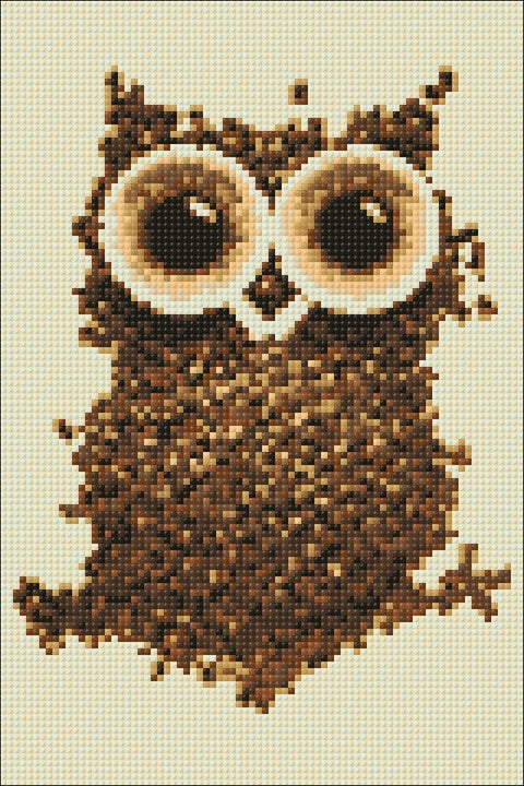 Diamond painting kit Coffee Owl WD242 - Hobby.lt 🇬🇧