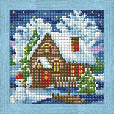 Diamond Painting Kit Diamond Painting Winter House AZ-1566 15_15cm